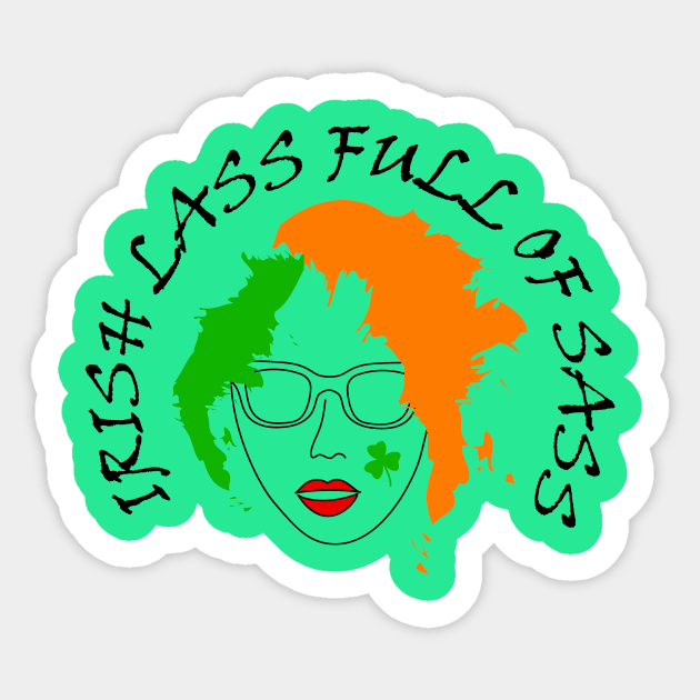 Irish lass full of sass with face of stylish girl. Sticker by Inari